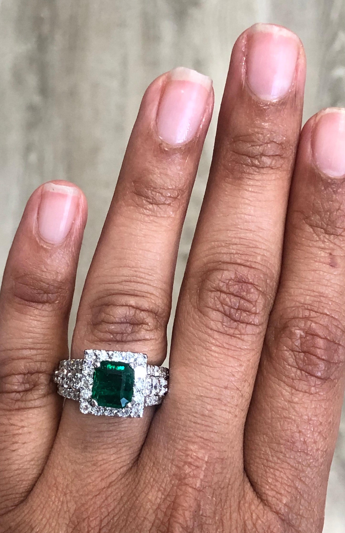 GIA Certified 3.96 Carat Emerald Diamond 18 Karat White Gold Ring
