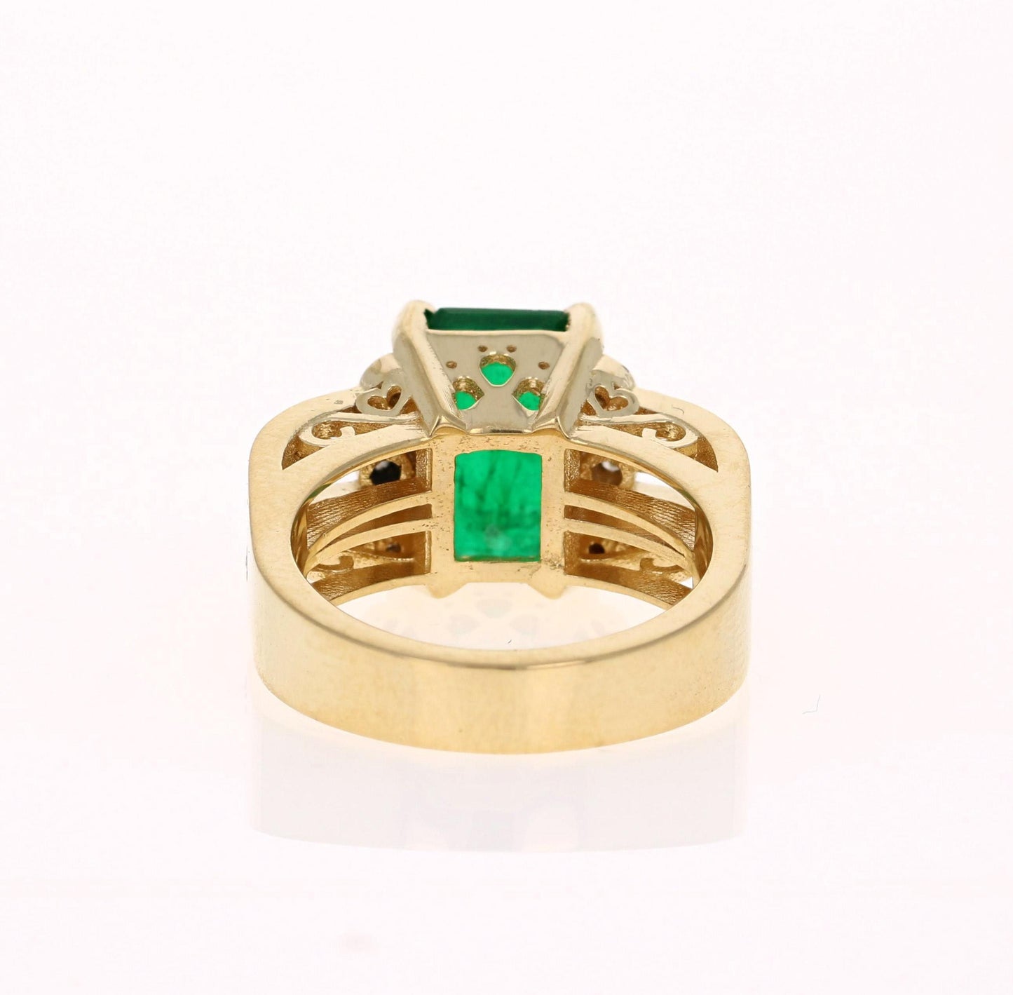 GIA Certified 3.96 Carat Emerald Diamond 18 Karat Yellow Gold Engagement Ring