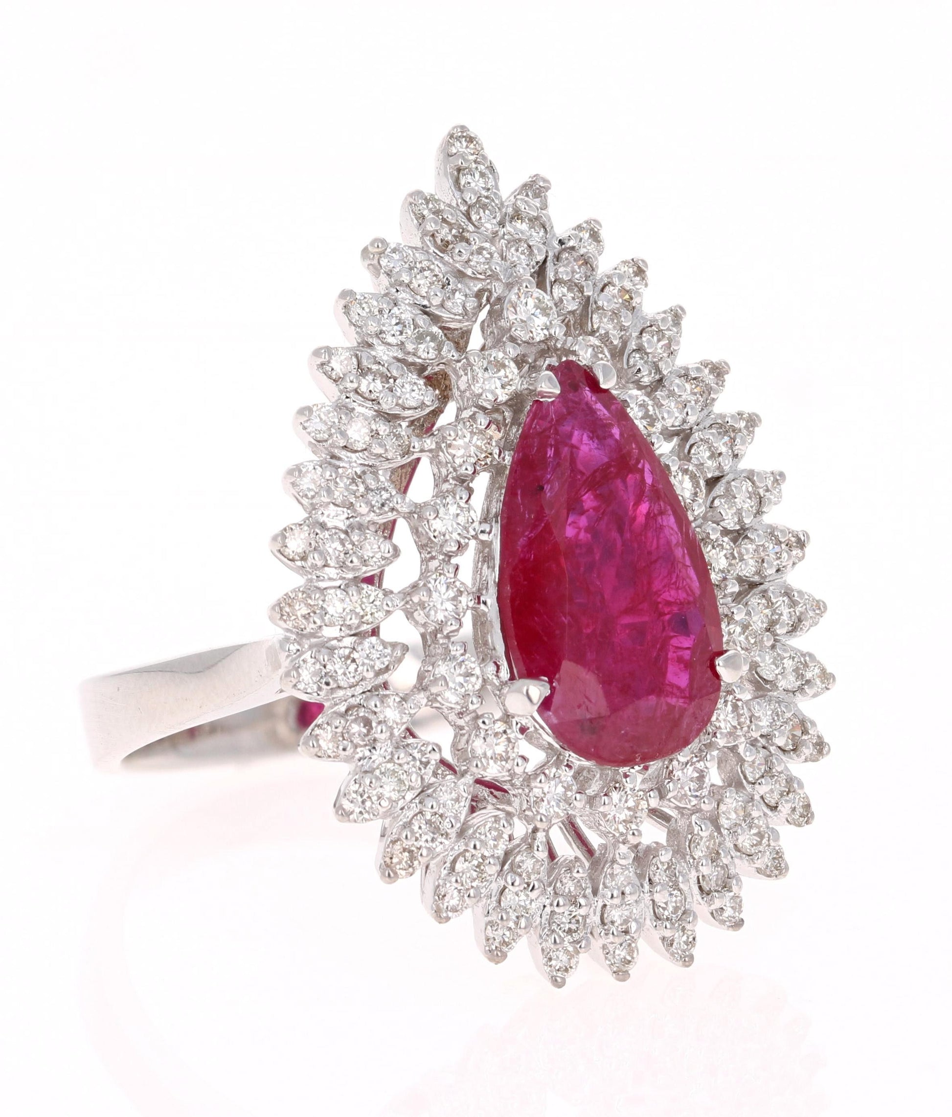 GIA Certified 4.89 Carat Unheated Ruby Diamond Cocktail Ring