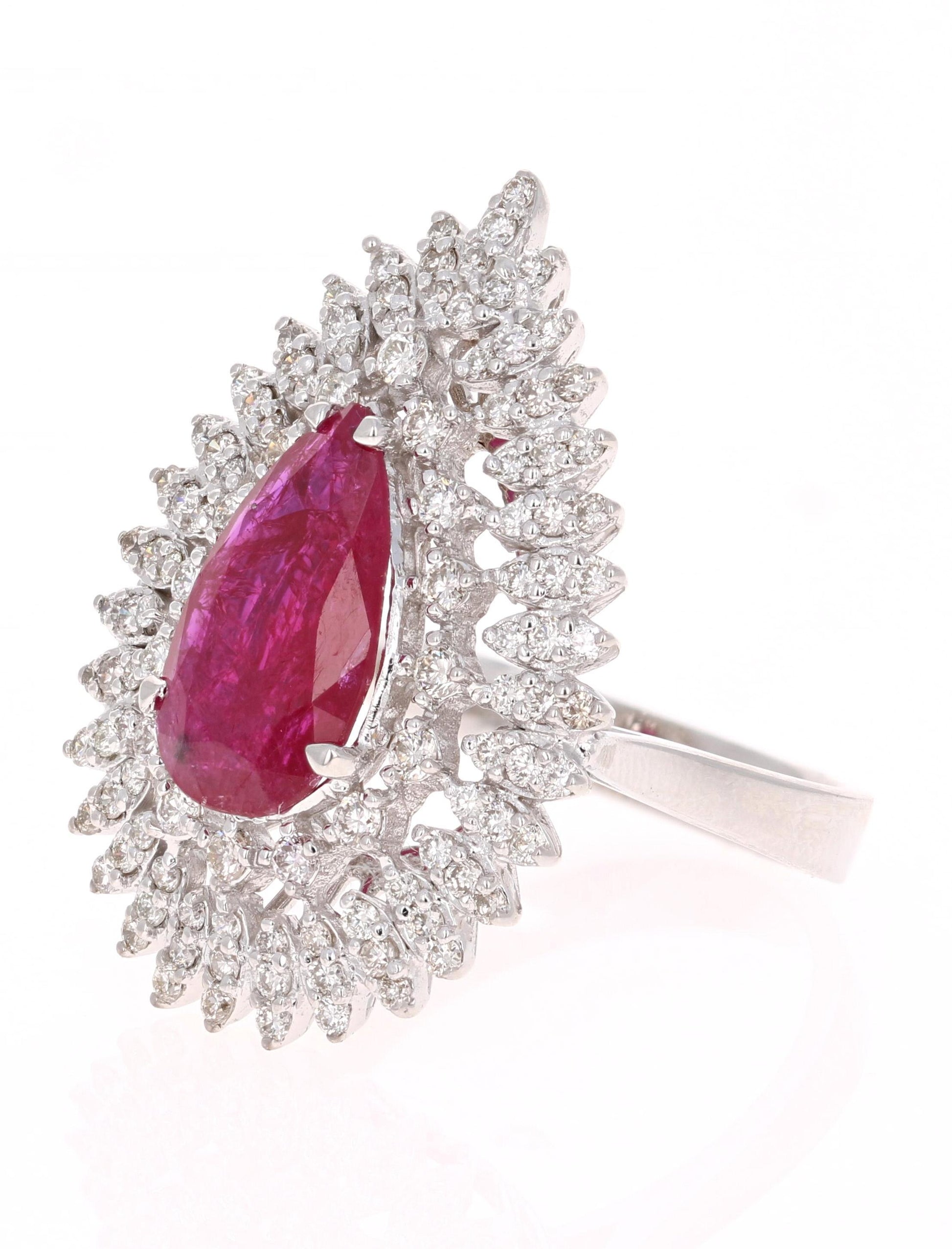 GIA Certified 4.89 Carat Unheated Ruby Diamond Cocktail Ring