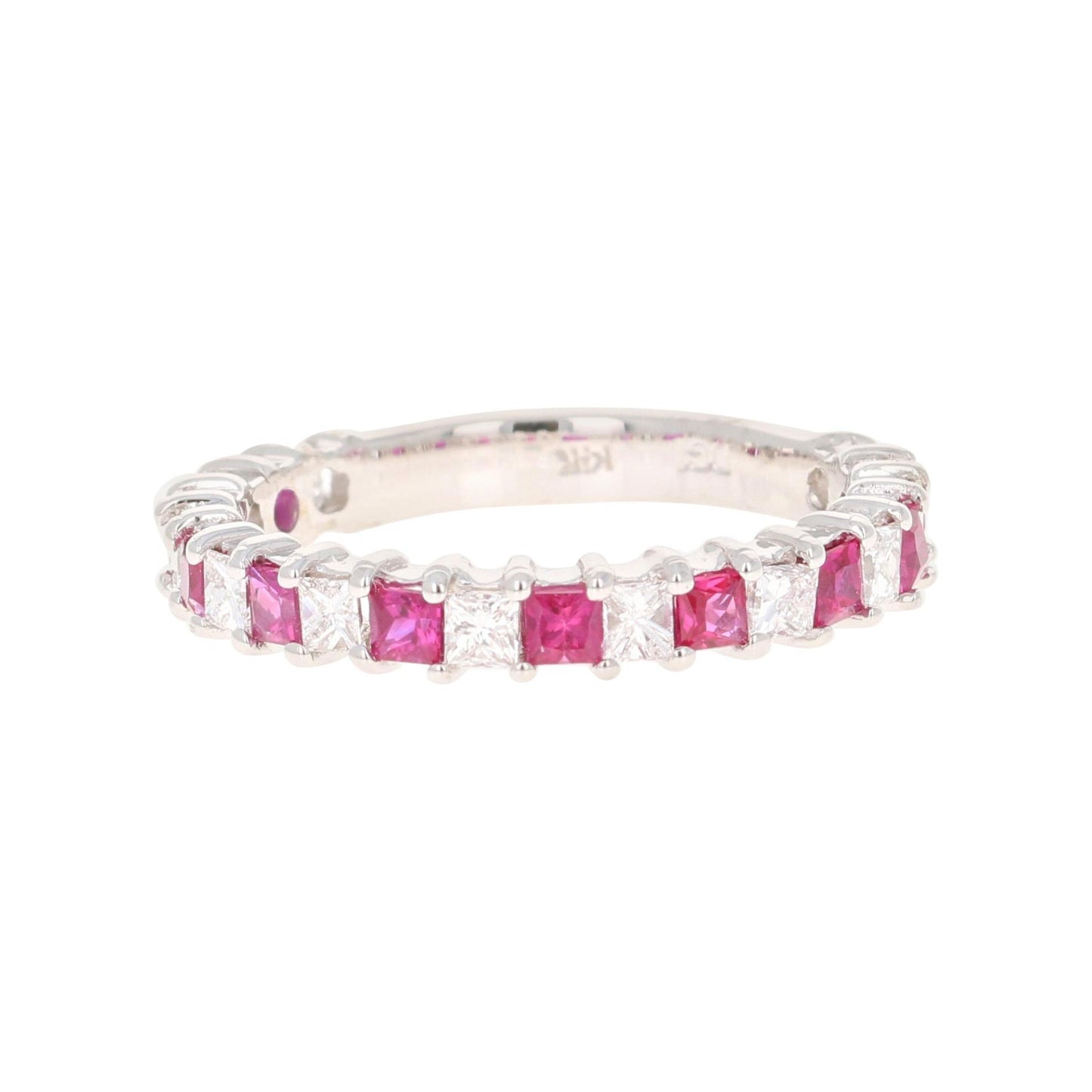 Ruby Diamond 14 Karat White Gold Band