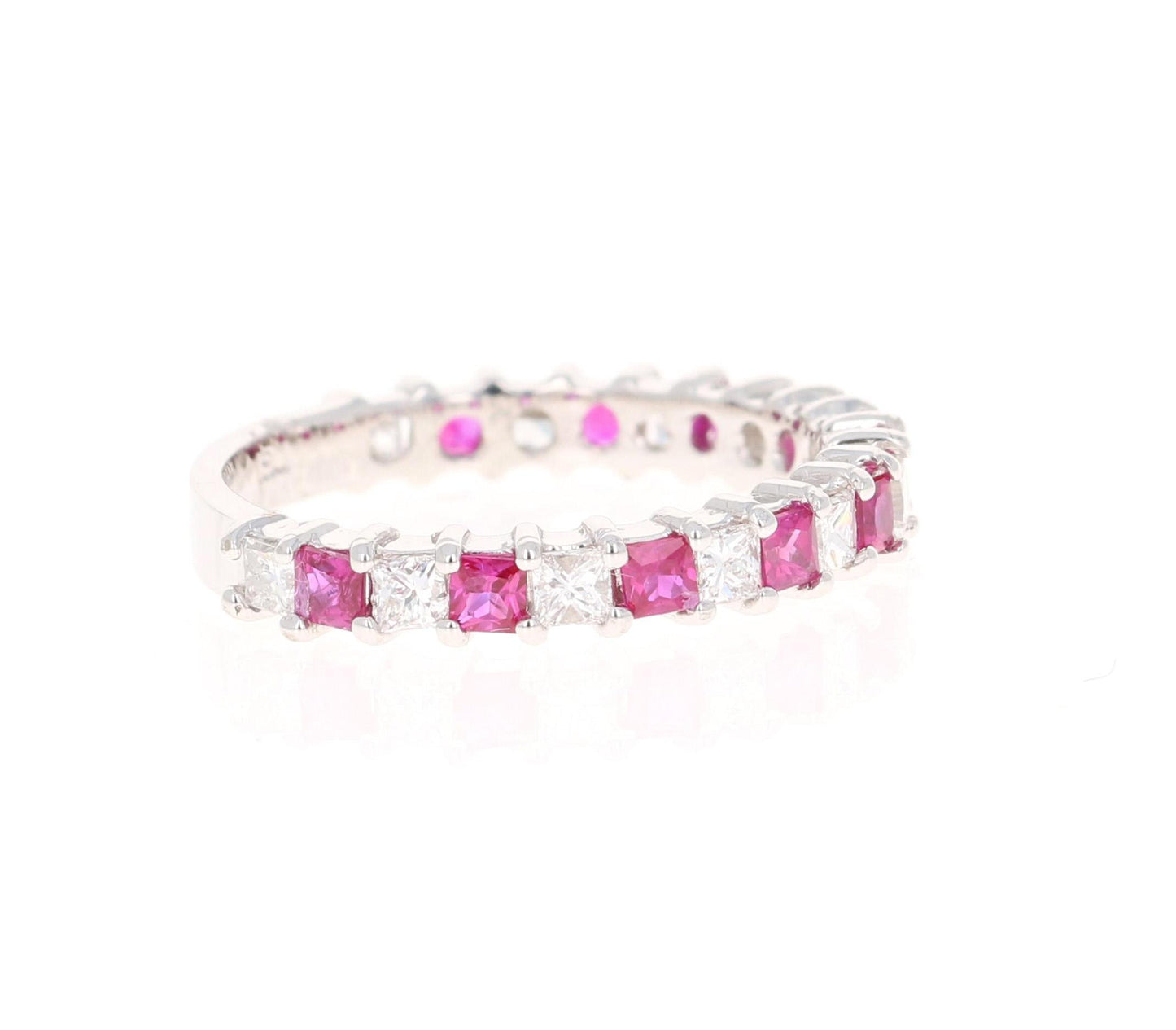 Ruby Diamond 14 Karat White Gold Band