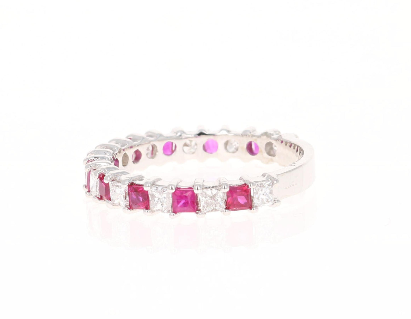 Ruby Diamond 14 Karat White Gold Band