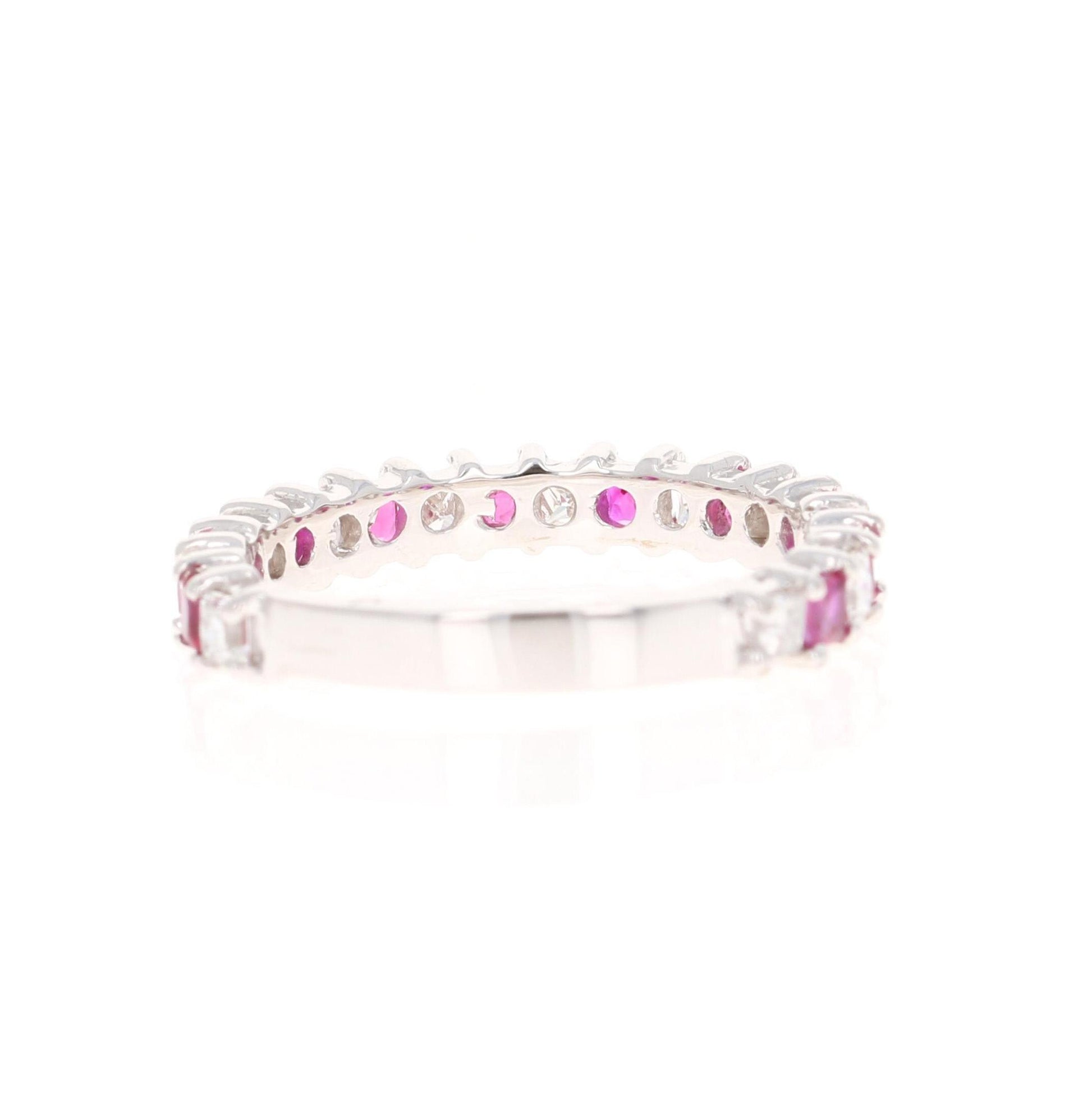 Ruby Diamond 14 Karat White Gold Band