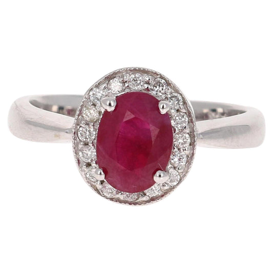 Ruby Diamond 14 Karat White Gold Ring