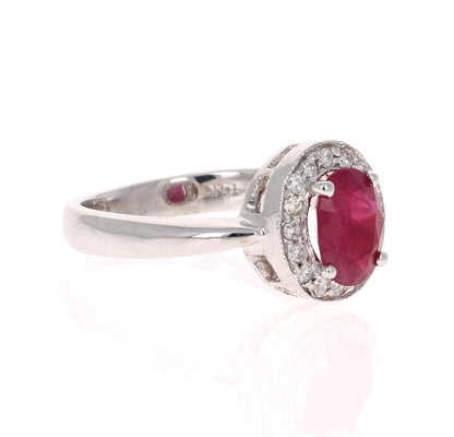 Ruby Diamond 14 Karat White Gold Ring