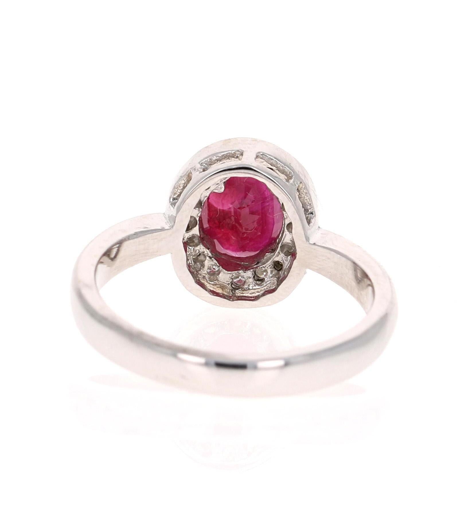 Ruby Diamond 14 Karat White Gold Ring
