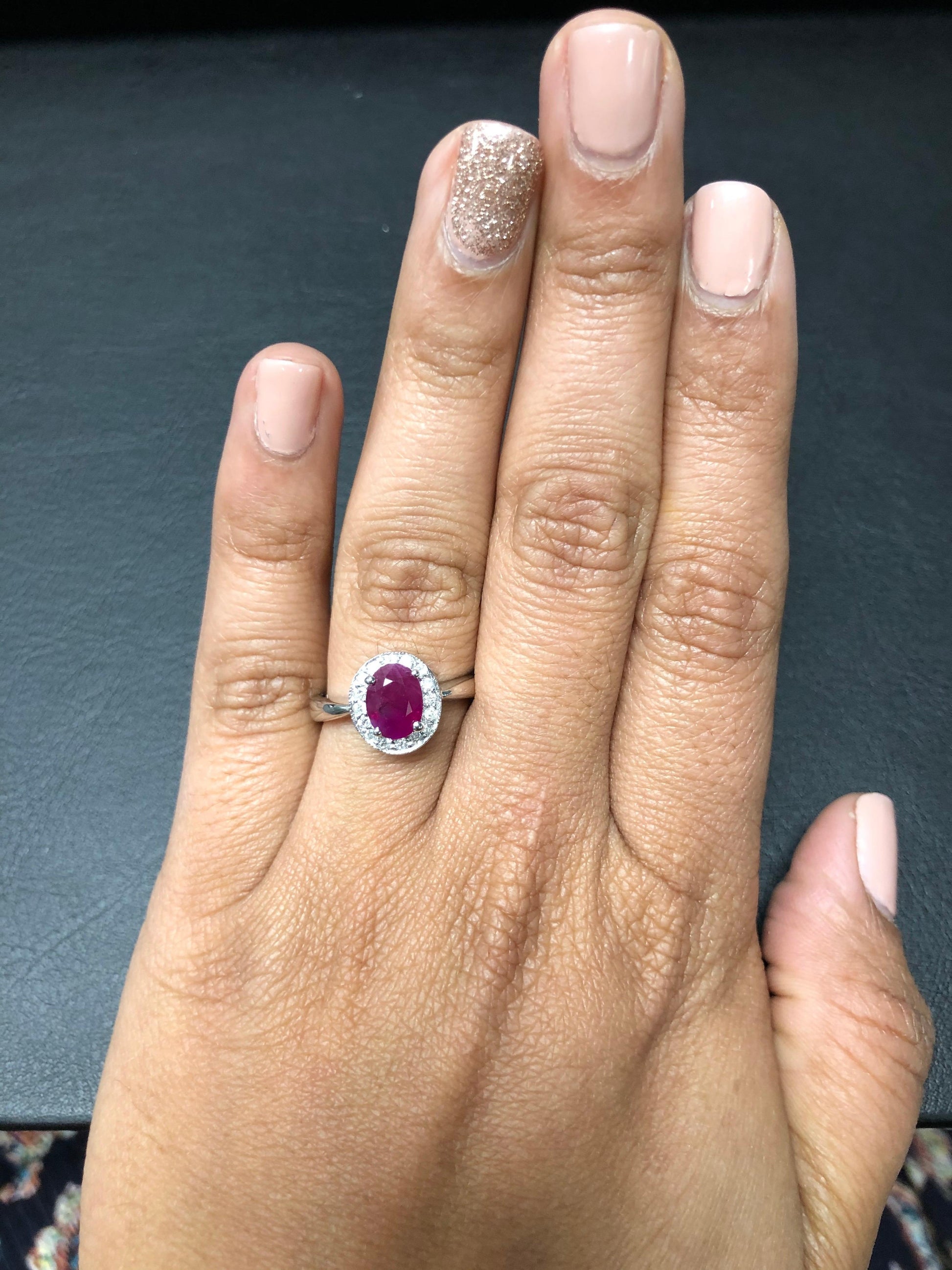 Ruby Diamond 14 Karat White Gold Ring