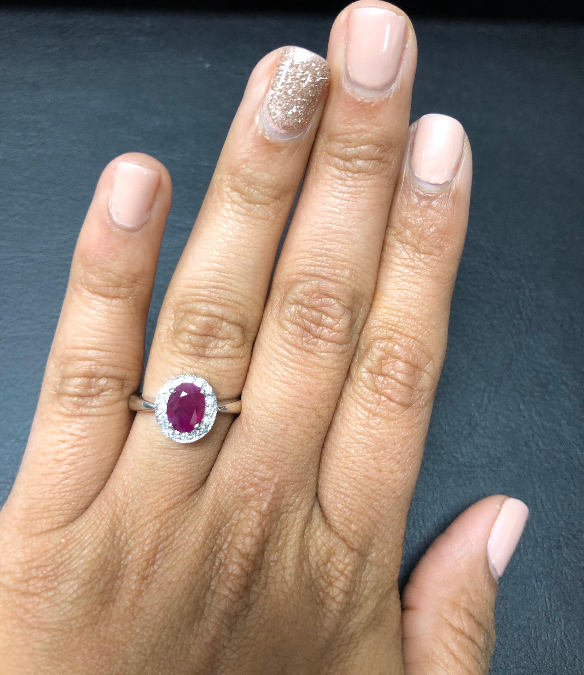 Ruby Diamond 14 Karat White Gold Ring