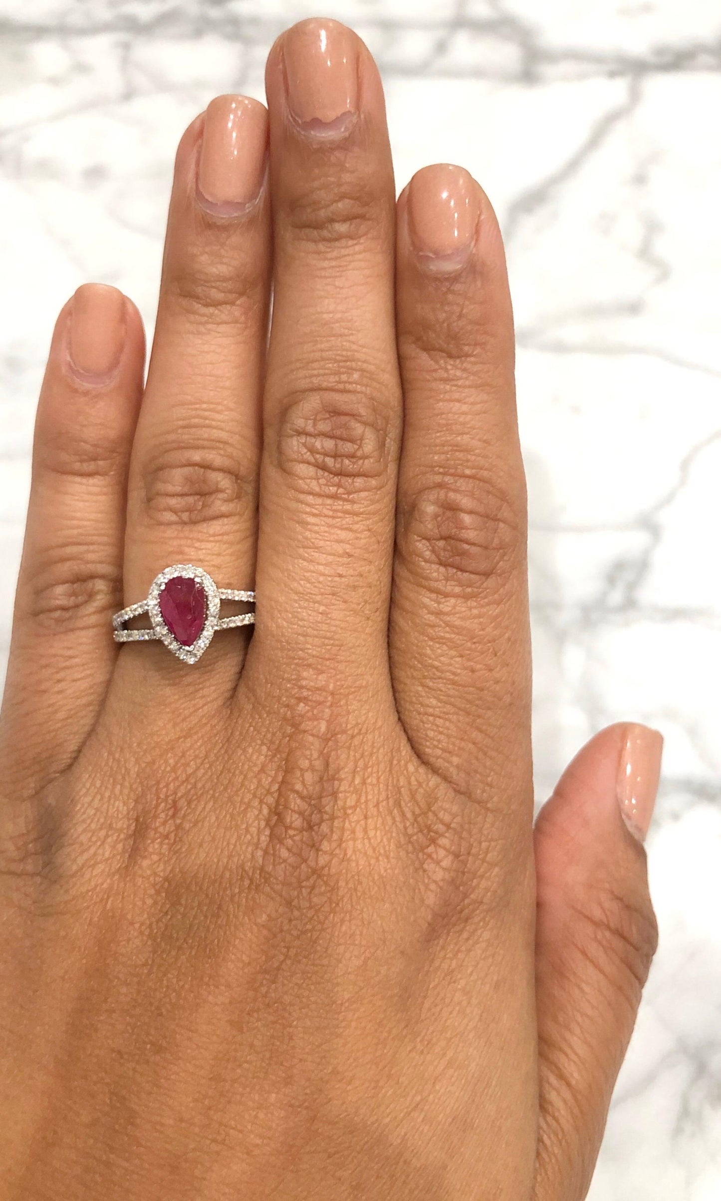 Ruby Diamond 1.50 Carat 18 Karat White Gold Engagement Ring