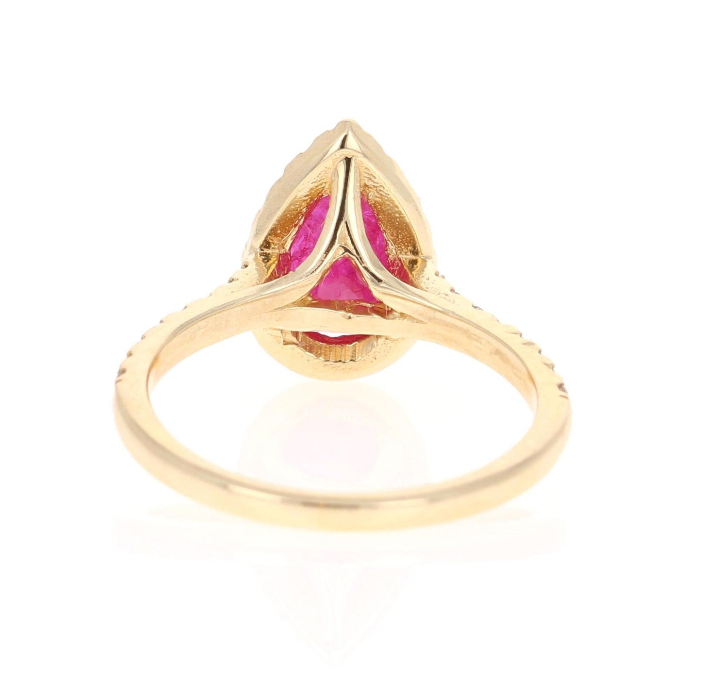 Ruby Diamond 1.87 Carat 14 Karat Yellow Gold Engagement Ring