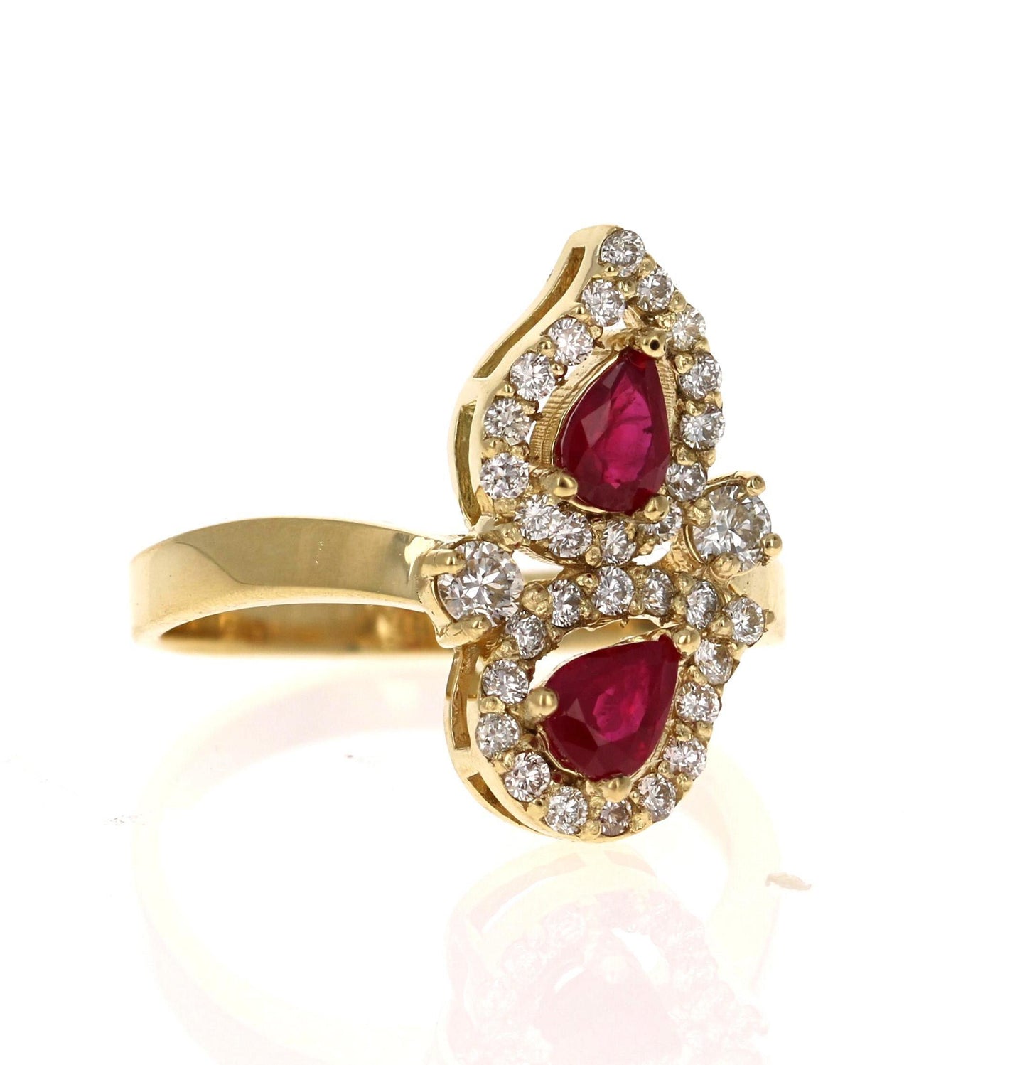Ruby Diamond 18 Karat Yellow Gold Statement Ring