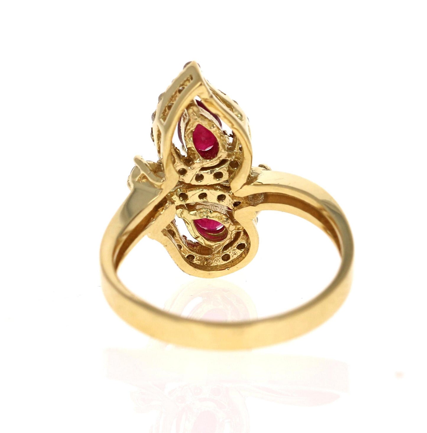 Ruby Diamond 18 Karat Yellow Gold Statement Ring