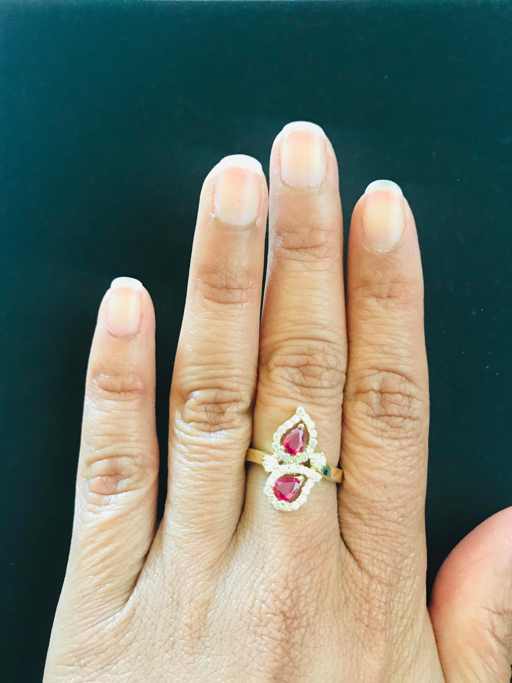Ruby Diamond 18 Karat Yellow Gold Statement Ring