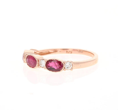 Ruby Diamond Bridal Rose Gold Band