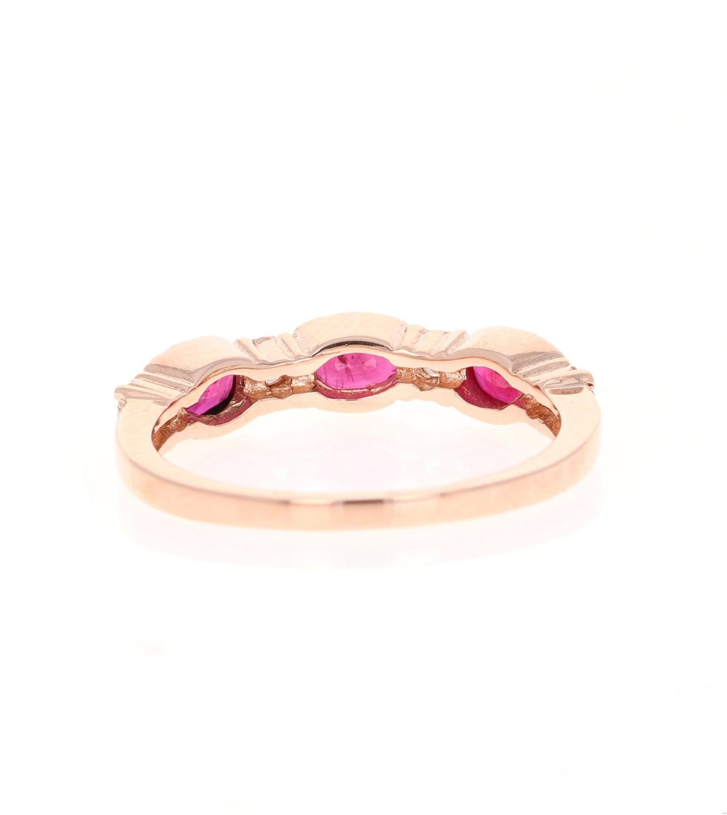 Ruby Diamond Bridal Rose Gold Band