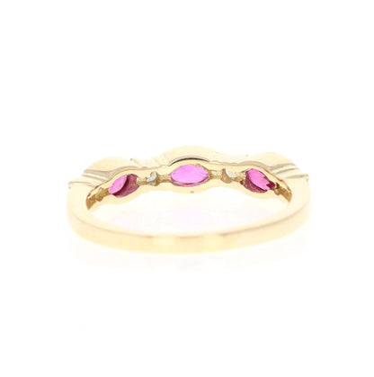 Ruby Diamond Bridal Yellow Gold Band