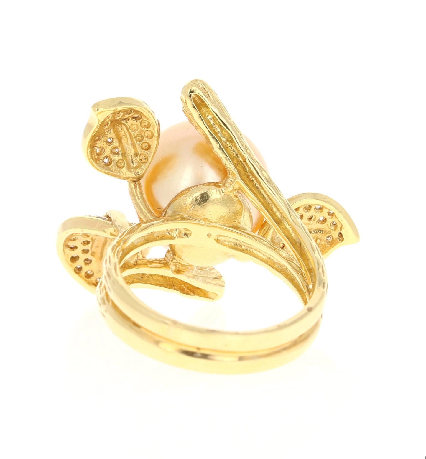 South Sea Gold Pearl Diamond Yellow Gold Statement Ring