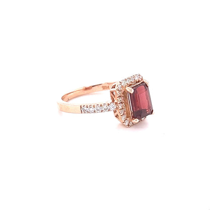 Tourmaline Diamond Rose Gold Engagement Ring