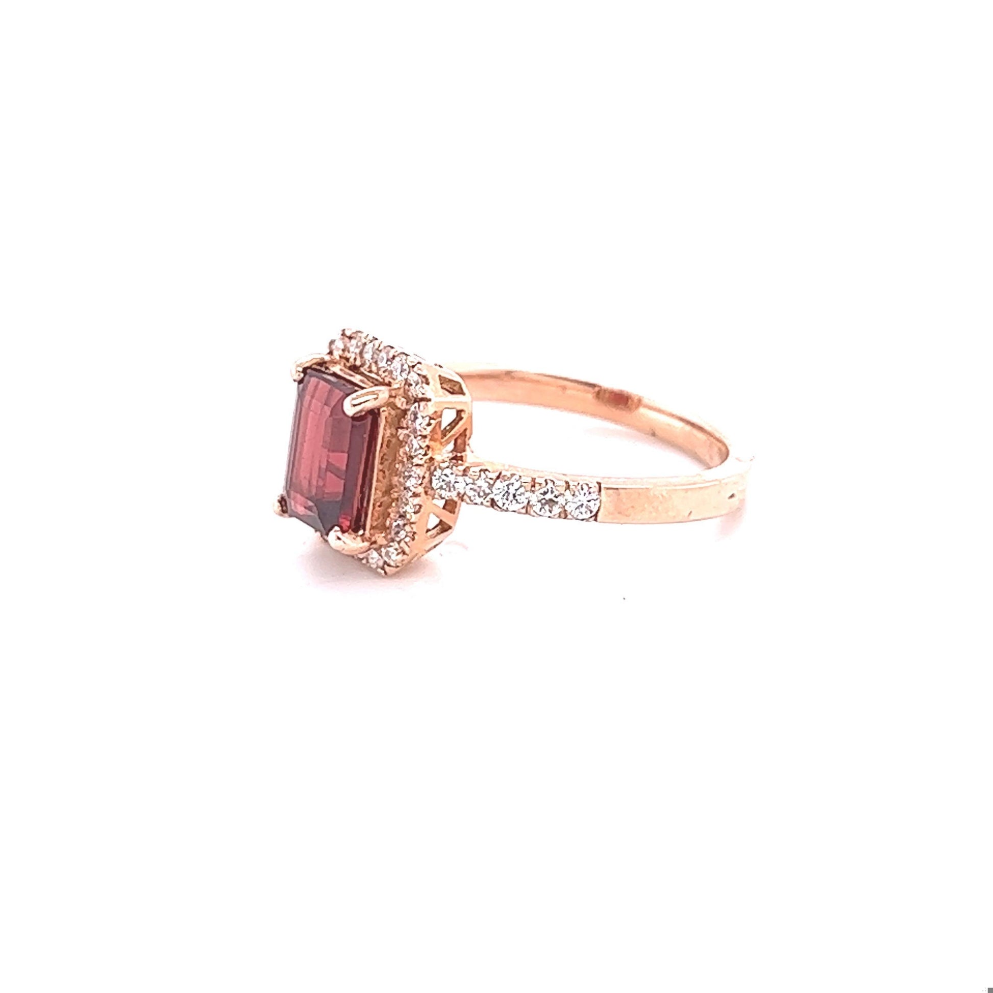 Tourmaline Diamond Rose Gold Engagement Ring