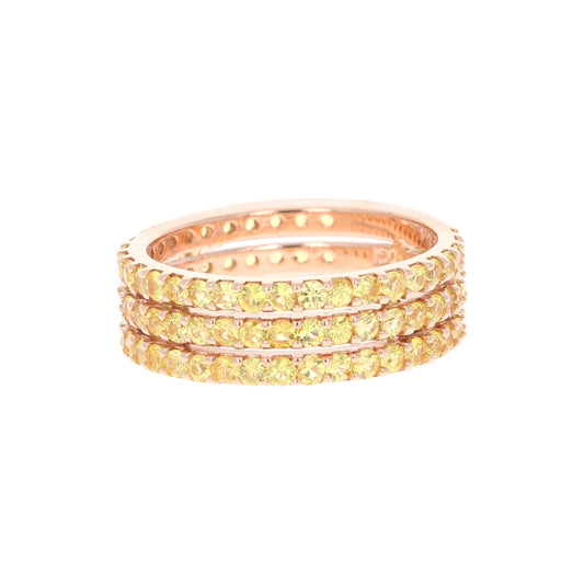 Yellow Sapphire Band 14 Karat Rose Gold