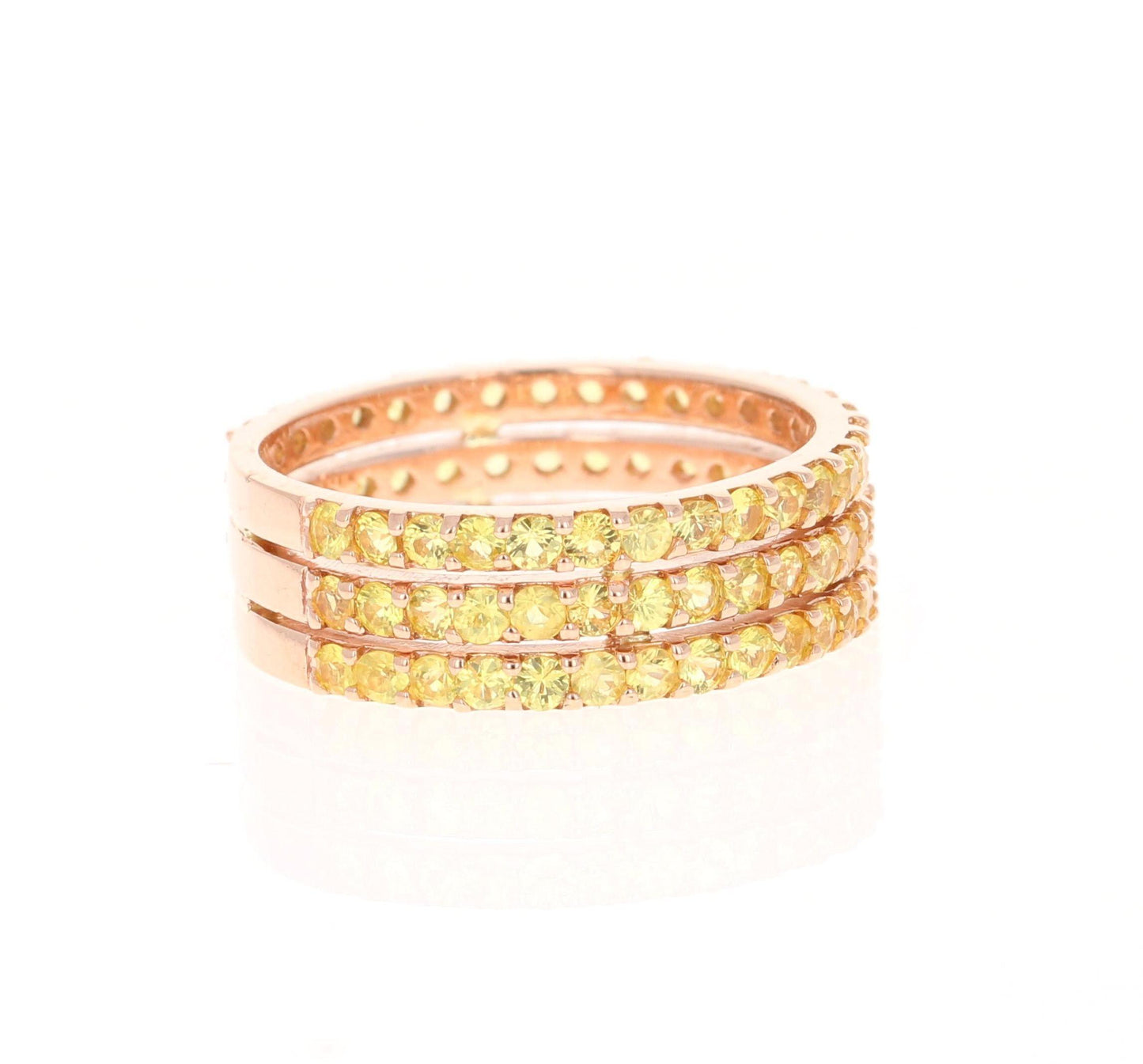 Yellow Sapphire Band 14 Karat Rose Gold