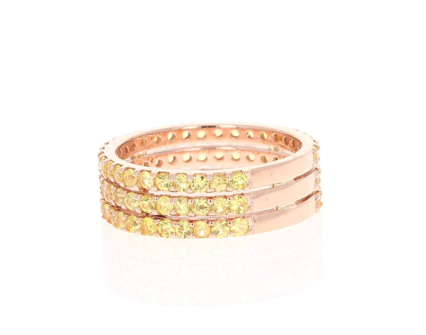 Yellow Sapphire Band 14 Karat Rose Gold