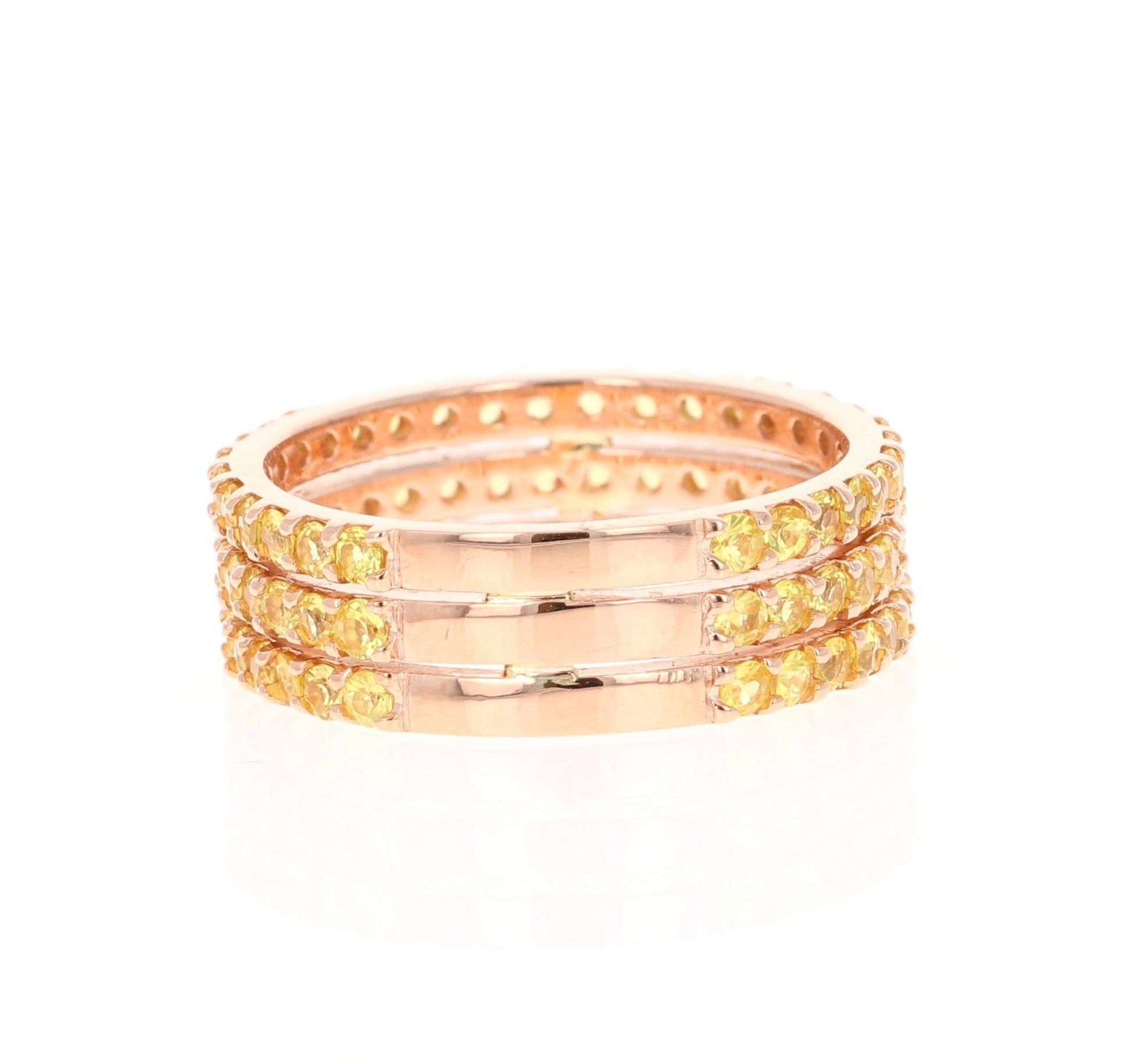 Yellow Sapphire Band 14 Karat Rose Gold